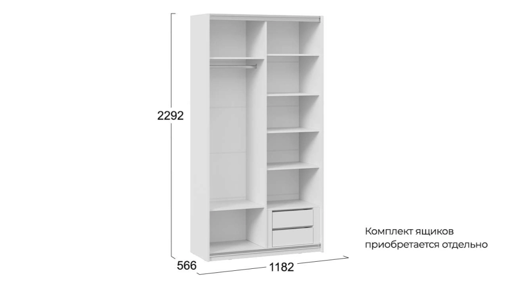 Шкаф-купе Оскар Хилтон 2-х дверный 1.2 белый снег / белый матовый