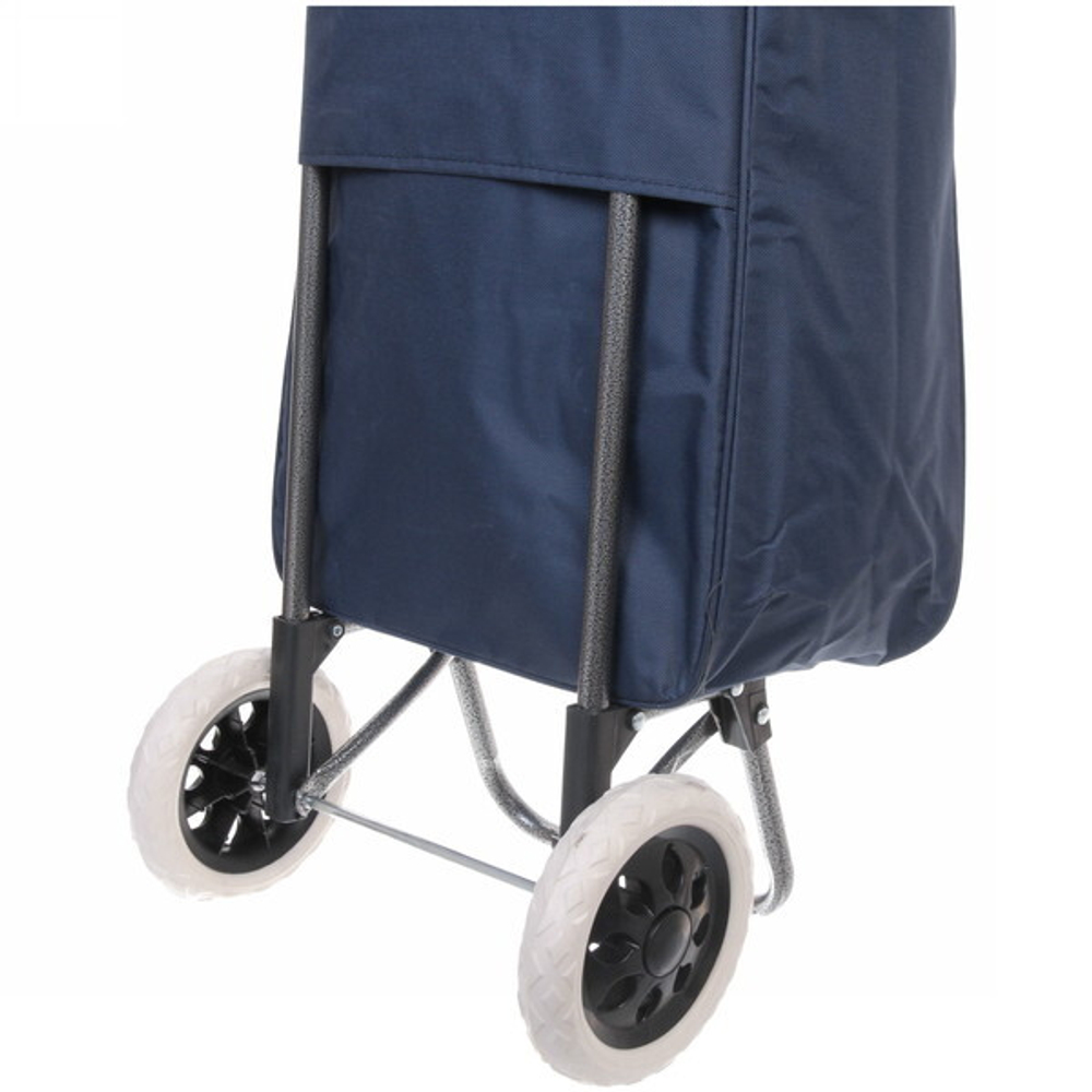 Тележка хозяйственная с сумкой (93*30*34см, колеса 16см,грузоподъемность до 30 кг) Shopping синяя