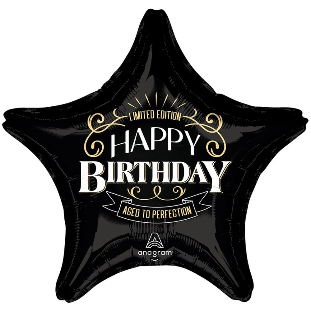 Звезда 28&quot; С днем рождения HB Звезда, черная An