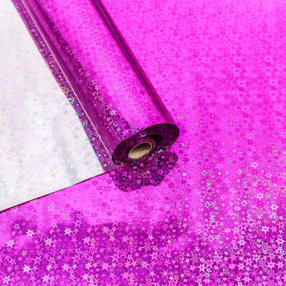 Пленка В рулоне 8.1 м х 70 см голография (Розовый)