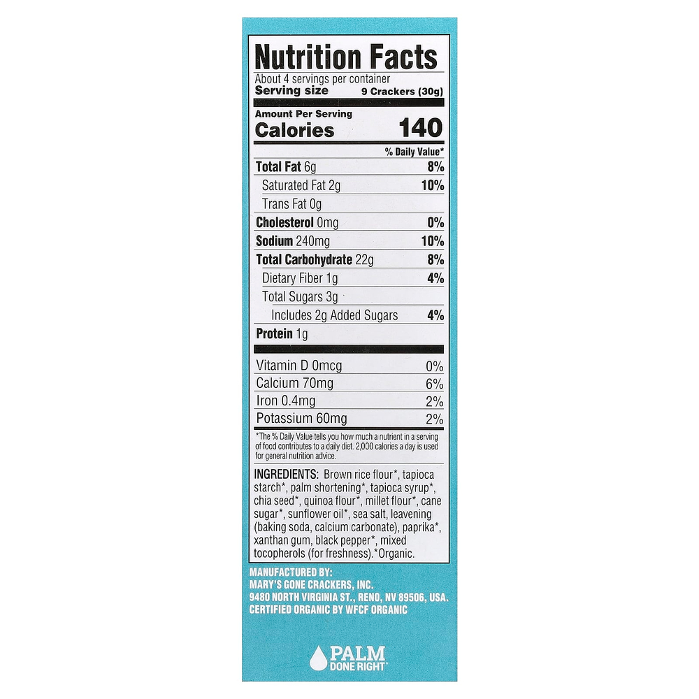 Mary's Gone Crackers, Organic Real Thin Crackers™, морская соль, 113 г (4 унции)