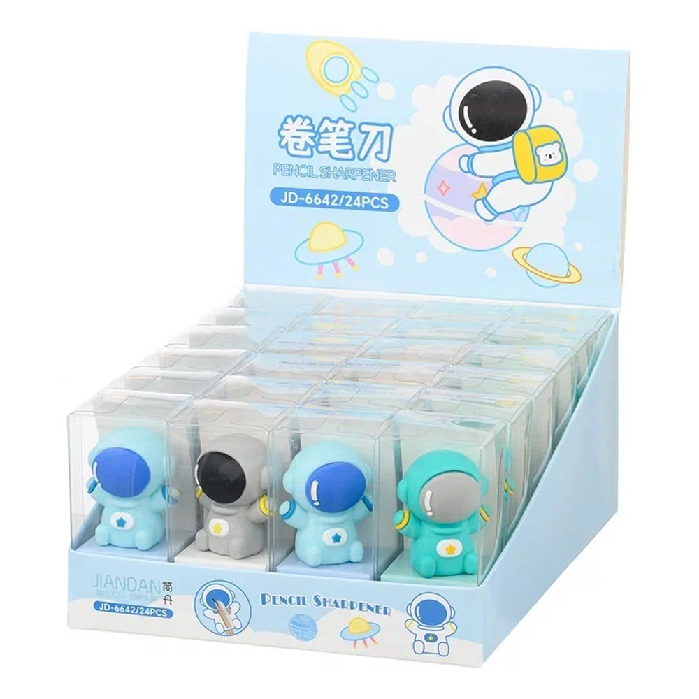 Точилка Basir, одинарная, серия "Космонавт", фигурный корпус, 4*3 см, в пластиковой упаковке