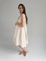 Платье на роды Благословение, Айвори с цветами