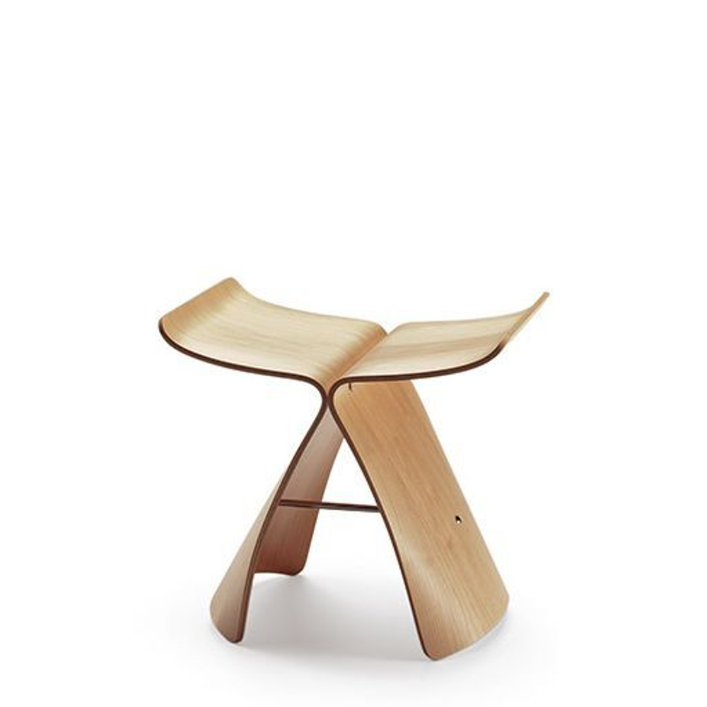 Табурет VITRA Miniatures Butterfly гнутая фанера, латунь, 57*69*79 светлый
