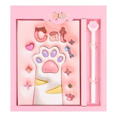 Блокнот 13*18см 50л в клетку + ручка "Meow"