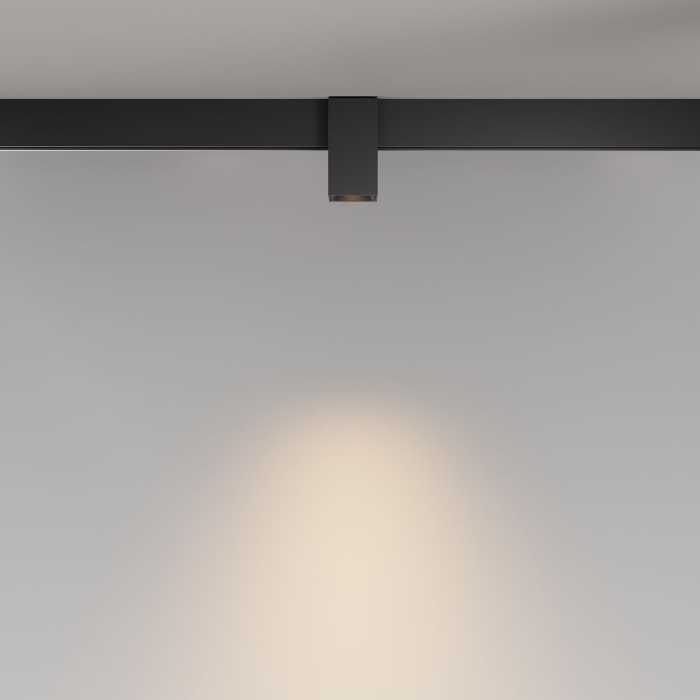 Трековый однофазный магнитный светодиодный светильник Maytoni Exility Alfa TR121-2-7W3K-B