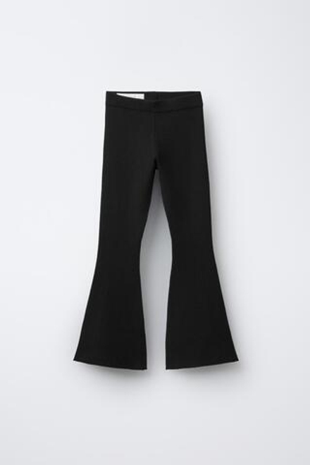 ZARA ЛЕГИНСЫ FLARE В РУБЧИК, ЧЕРНЫЙ