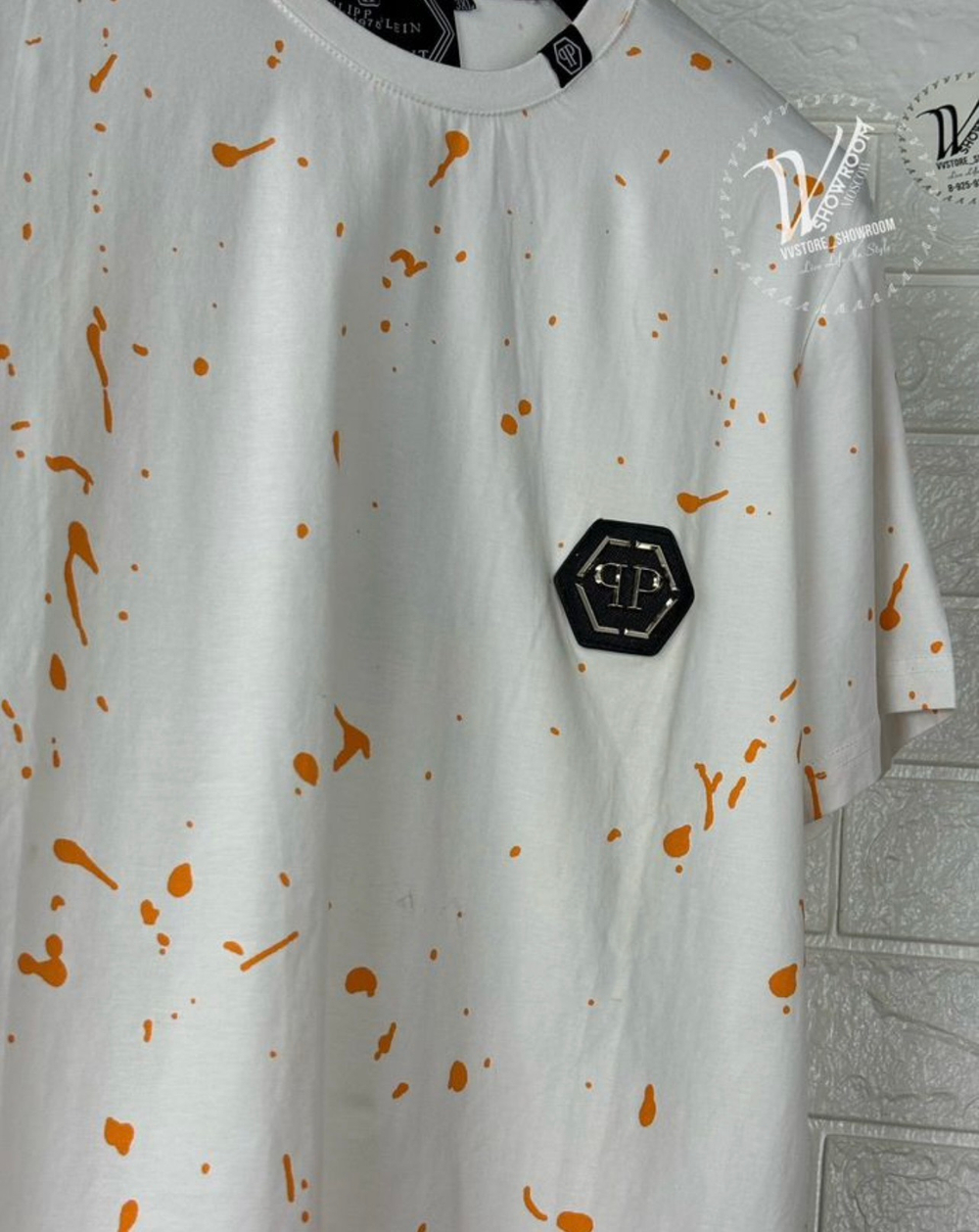 Футболка Philipp Plein Orange Skull премиум