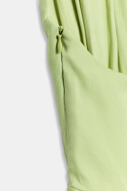ZARA АТЛАСНОЕ ПЛАТЬЕ АСИММЕТРИЧНОГО КРОЯ С УЗЛОМ, ЗЕЛЕНЫЙ
