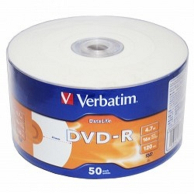 Оптический диск DVD-R Verbatim Диски DVD-R 4,7 Gb 16x DataLife Inkjet Printable, Shrink, 50 шт (43793)