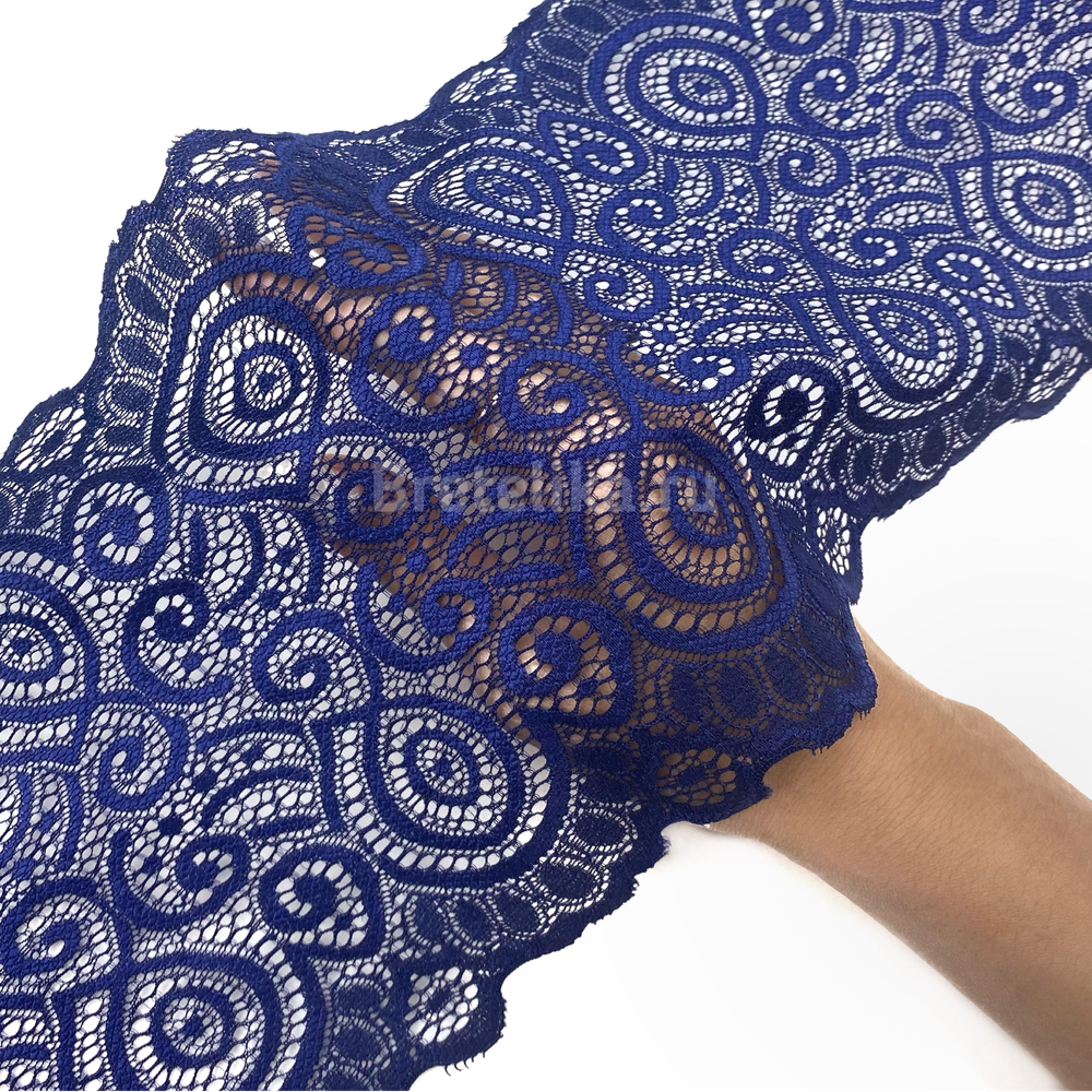 Кружево эластичное темно-синие 17 см