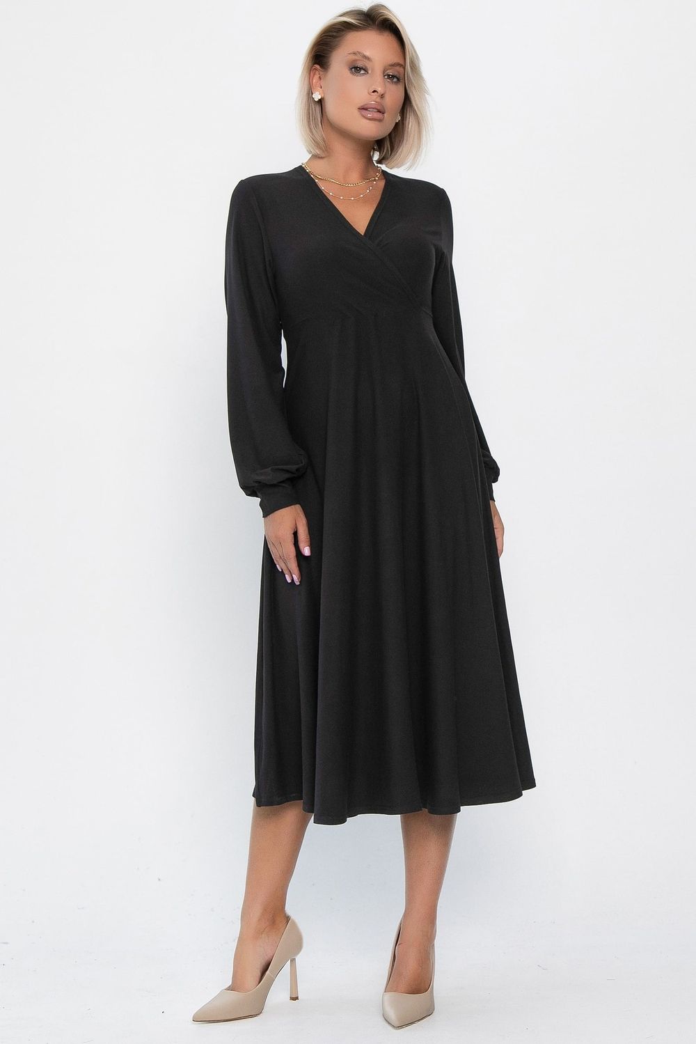 Платье трикотажное Эхо лета (черное) П14366-1М LT Collection