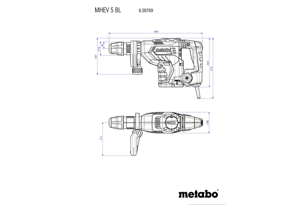 Молоток отбойный Metabo MHEV 5 BL