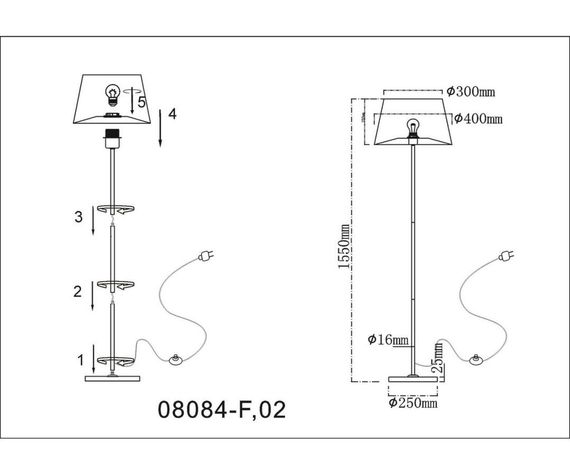 Торшер Kink Light Верто 08084-F,02