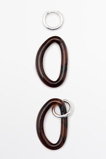 Massimo Dutti Стеклянные серьги-кольца, карамельный