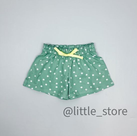 Шорты "Бабочки в саду" горошки на пыльной мяте