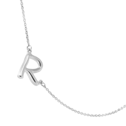 Серебряное колье с буквой R
