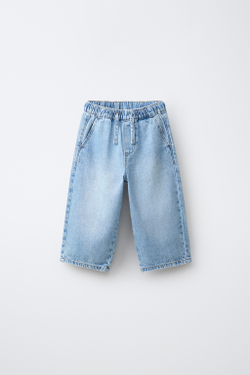 ZARA ДЖИНСЫ WAIST LOOSE, ГОЛУБОЙ