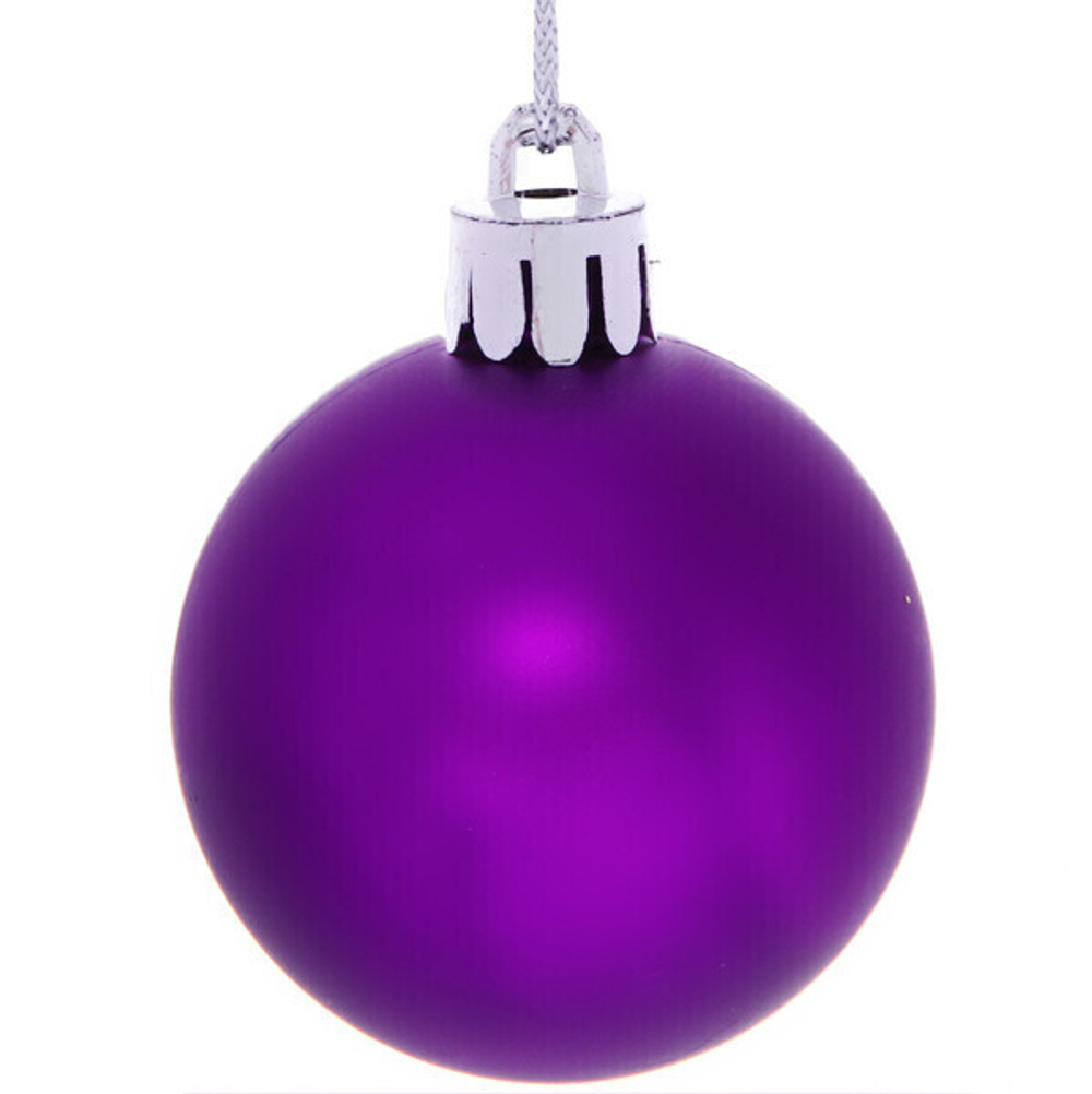 Новогодние шары 4 см (набор 24 шт) «Микс фактур», фиолетовый