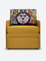 Кресло-кровать "Миник" с подлокотниками Dream Yellow, купон Хаски