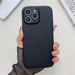 Чехол с поддержкой MagSafe для смартфона iPhone 13 Pro, текстура кожи, внутренняя подкладка из микрофибры