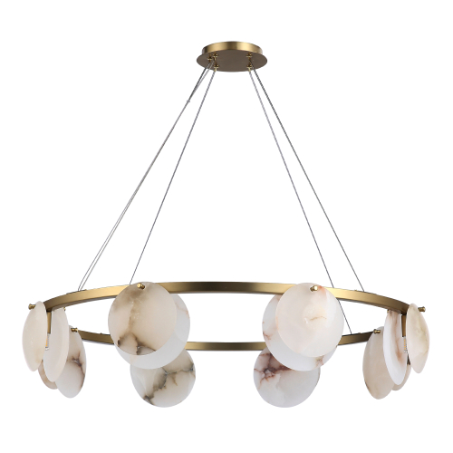 SL1520.303.08 Светильник подвесной ST-Luce Латунь/Алебастр G9 8*5W 4000K CLAM