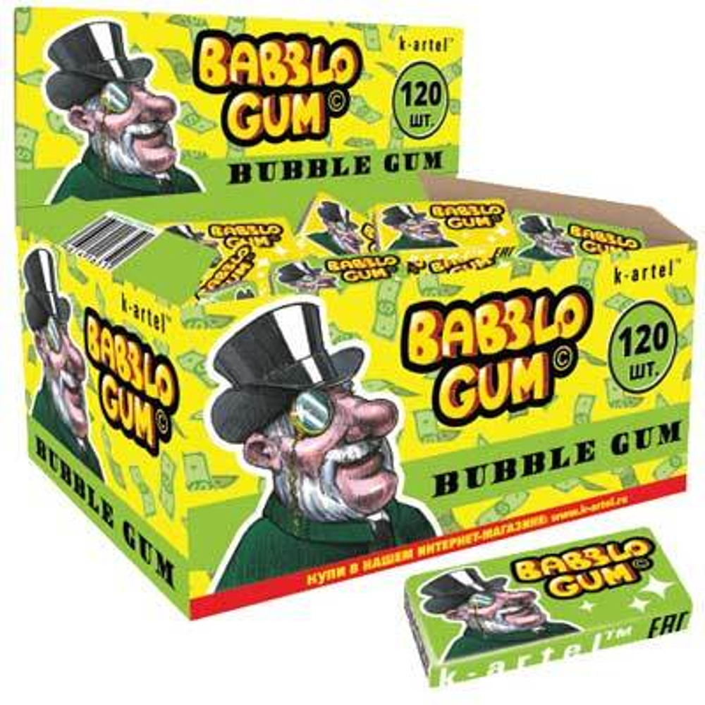 Резинка жевательная недражированная "Bablo Gum" 120шт*10бл