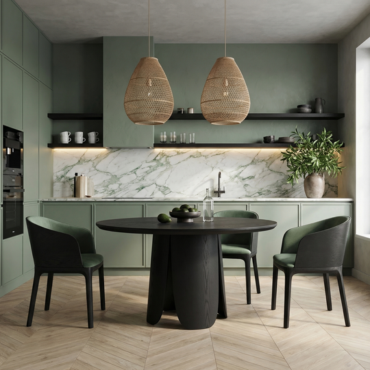 Дизайнерский обеденный стол BLOSSOM black