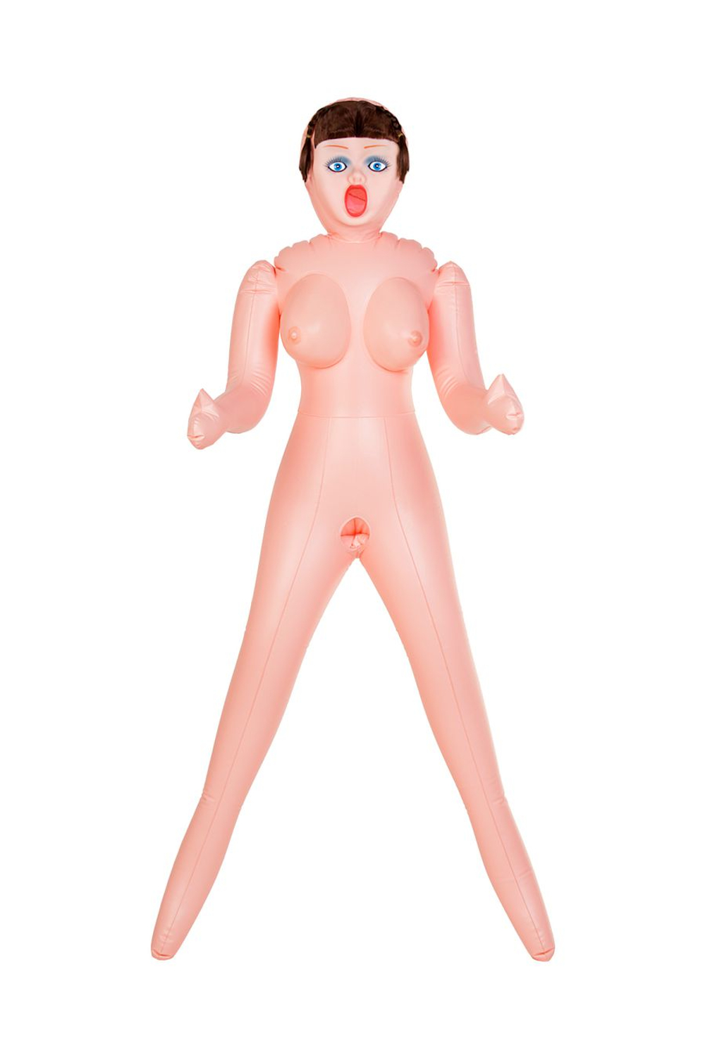 Кукла надувная , шатенка, с тремя отверситями, кибер вставка: вагина-анус