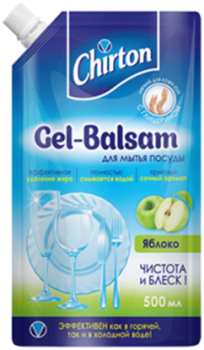 Гель-бальзам для мытья посуды Chirton Яблоко дой-пак 500 мл.