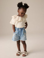 Шорты джинсовые с вышивкой для девочки Next E29-084, Синий