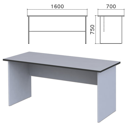 Стол письменный "Монолит", 1600х700х750, цвет серый, С.11