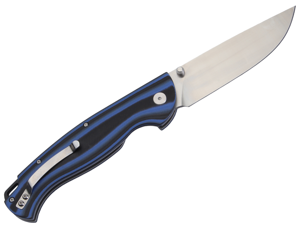 Нож складной Кузница Семина "Сибиряк" сталь AUS10 рукоять черно-синяя