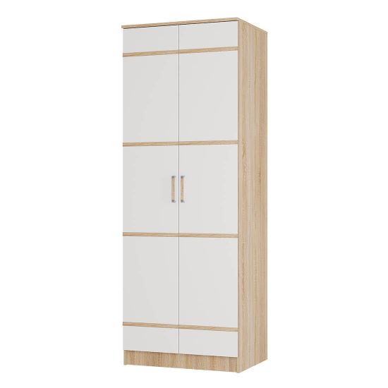 Сакура bts Шкаф пл.бельевой 2-х ств БЕЗ зеркала дуб сонома/белый