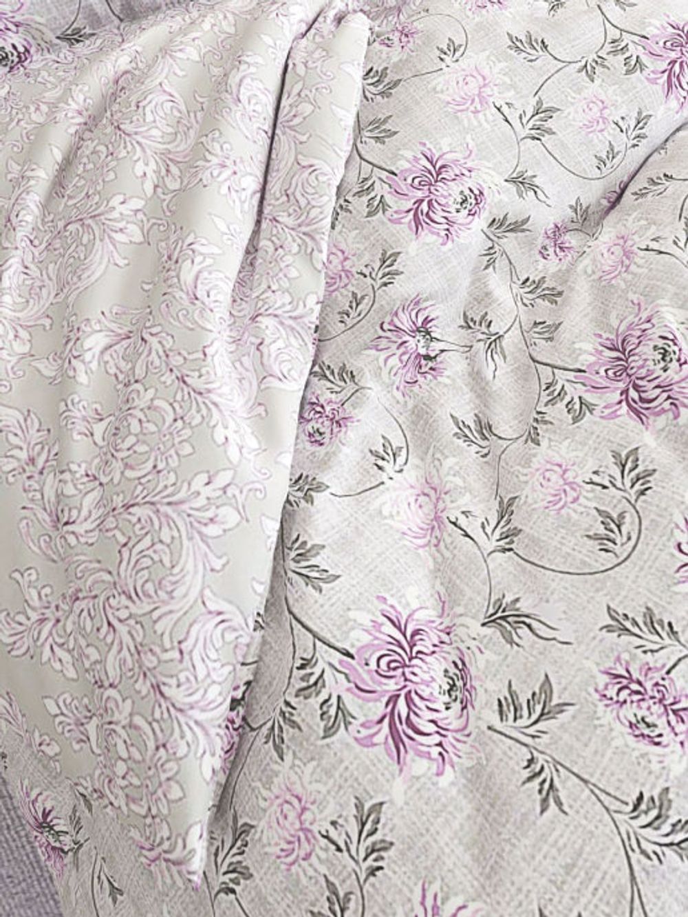 Пододеяльник Сказка "Хризантемы/Классика" 2-сп 175х215 см на молнии , перкаль