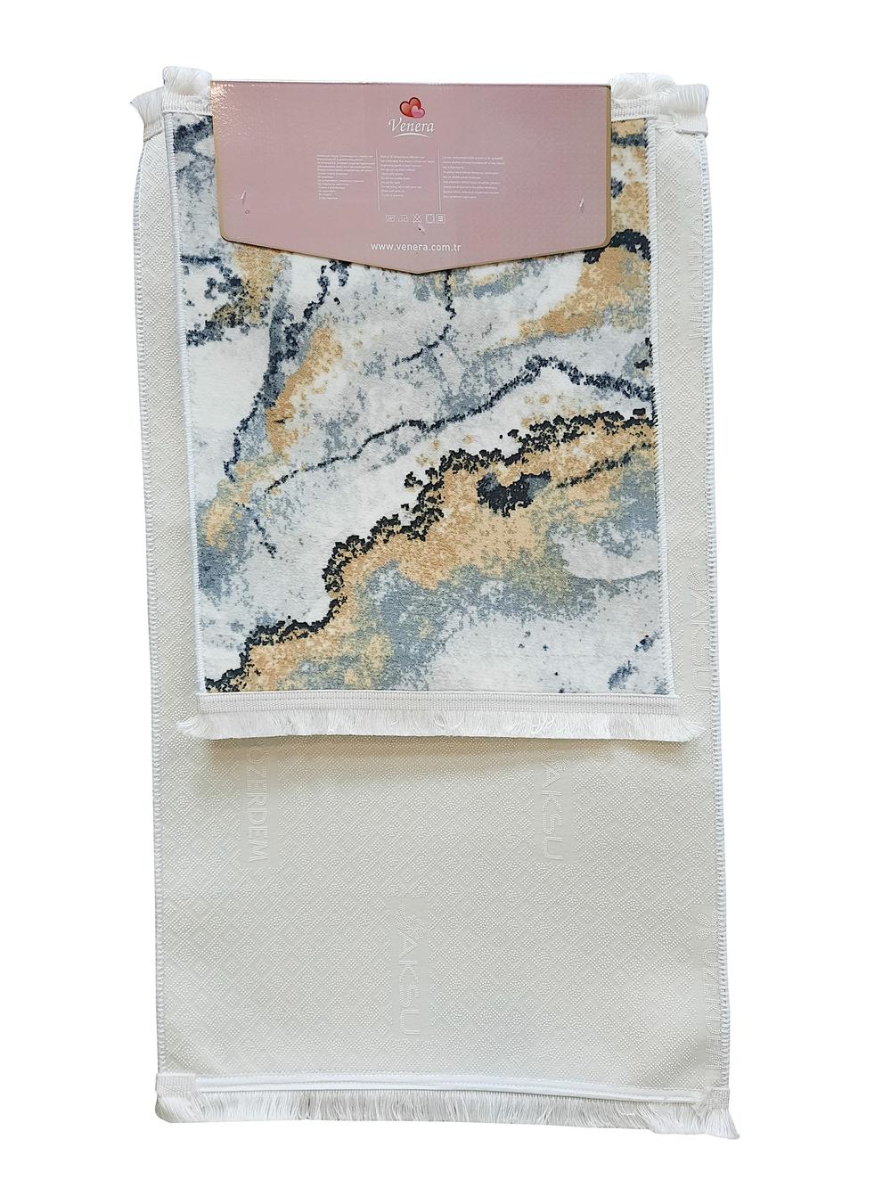 Набор ковриков для ванной и туалета, 60x100/50x60 см, цвет Серо-Бежевый