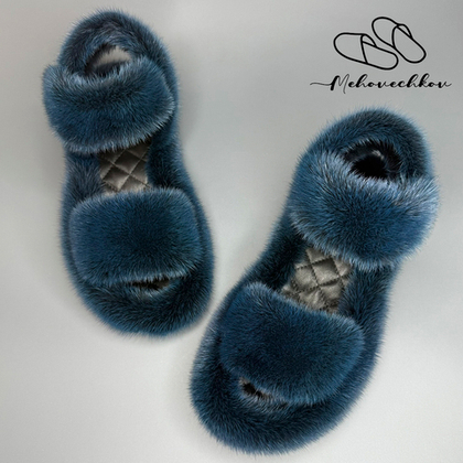 Сандалии из меха норки | Океан