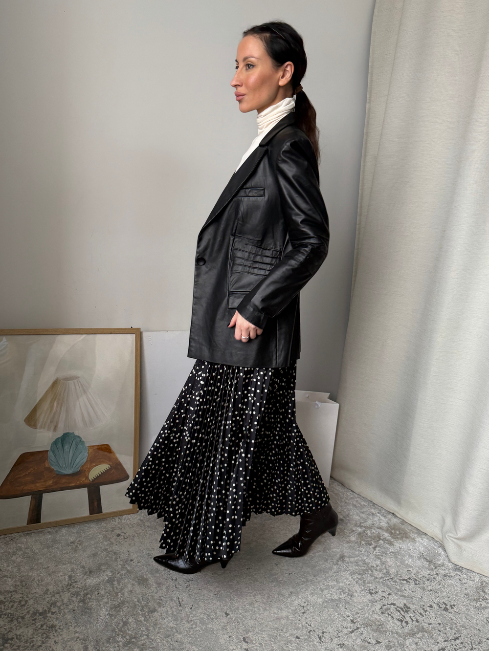 Кожаный жакет, XS