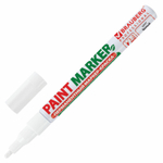 Маркер-краска лаковый (paint marker) 2 мм белый без ксилола (без запаха) алюминий BRAUBERG PROFESSIONAL (12 штук в упаковке)