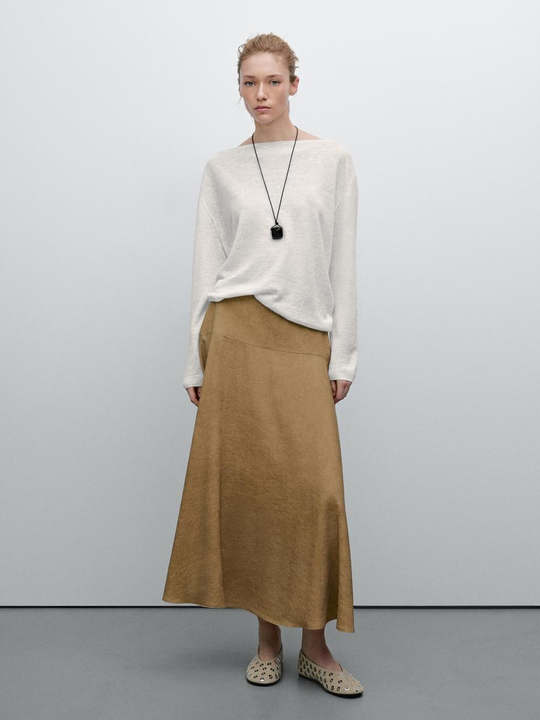 Massimo Dutti Свитер из 100% льна, белый