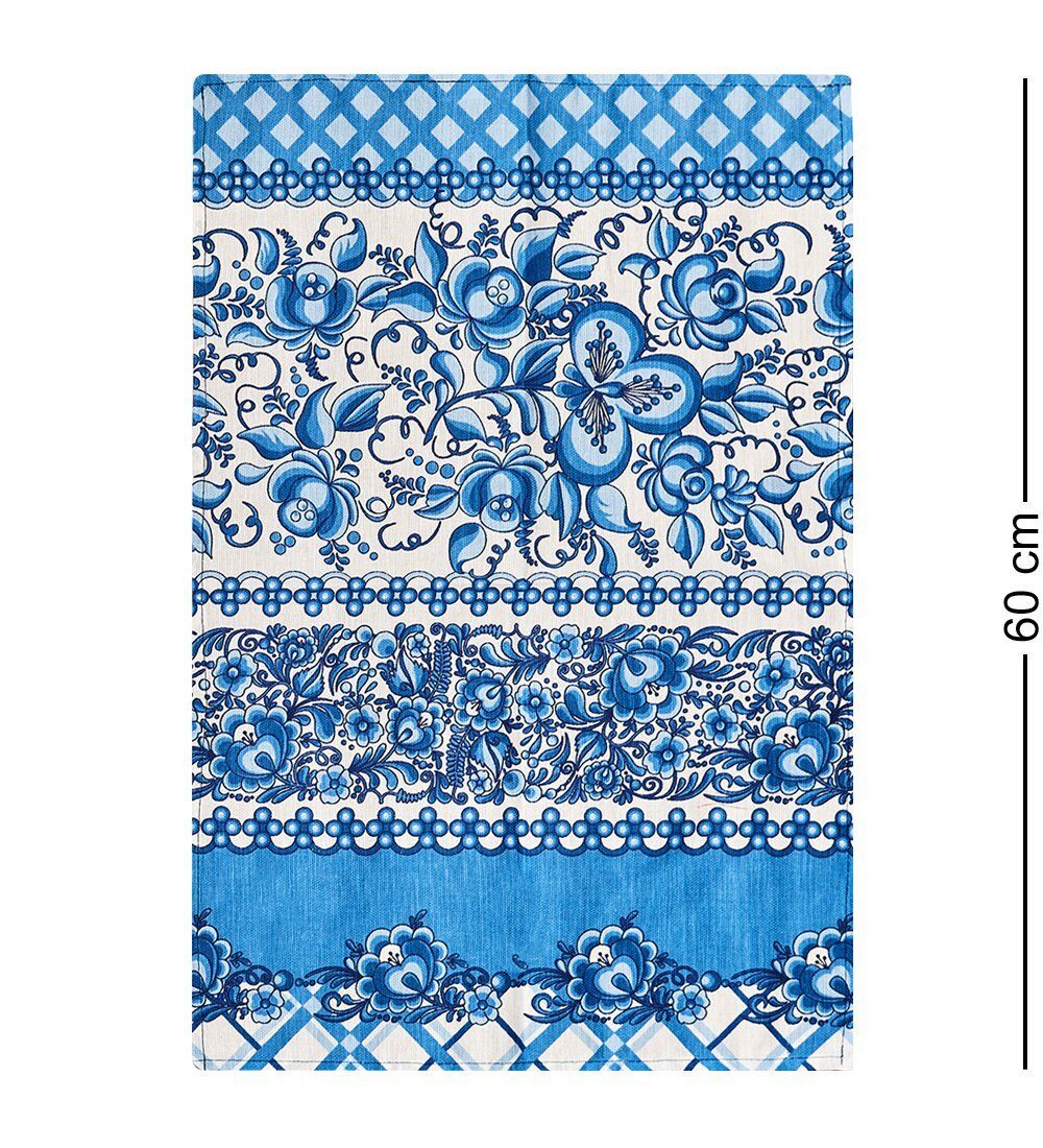 ТК-239-B Набор 4 пр. «Фартук, рукавица, прихватка, полотенце» (лен, синий)