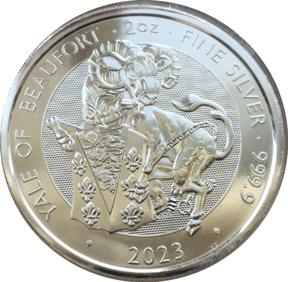 5 фунтов Йель . Королевские звери Тюдоров . 62,2 гр 2 oz . 2023 год