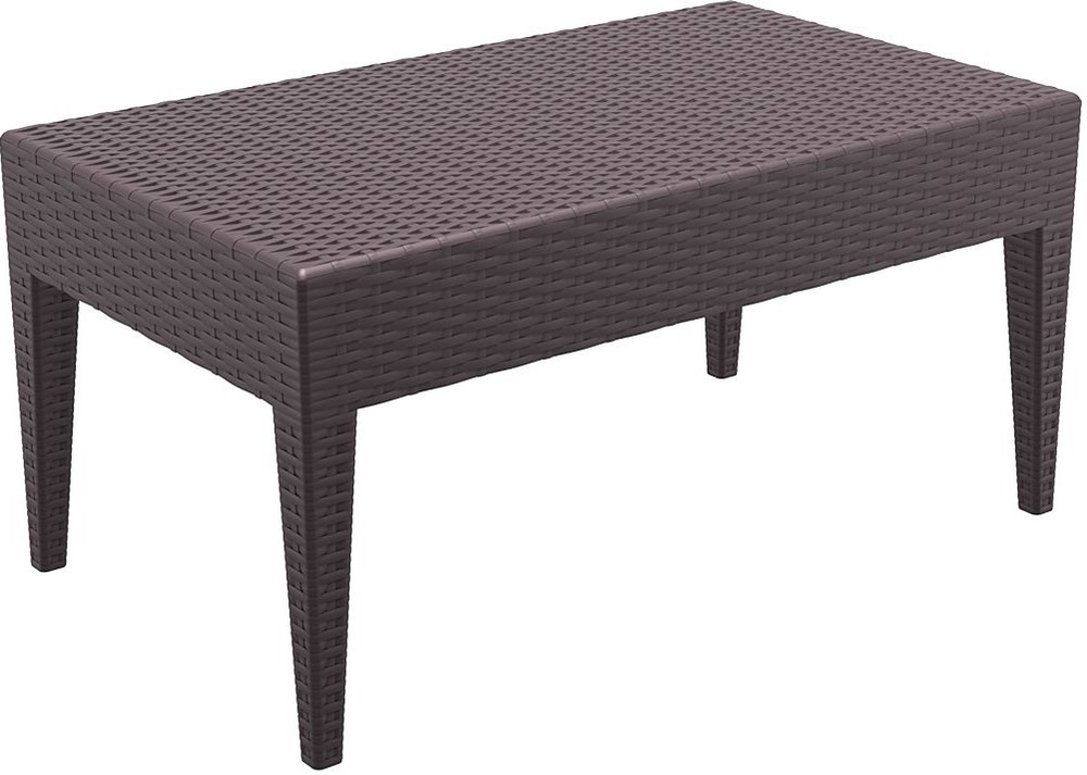 Столик пластиковый плетеный журнальный Siesta Contract Miami Lounge Table, коричневый