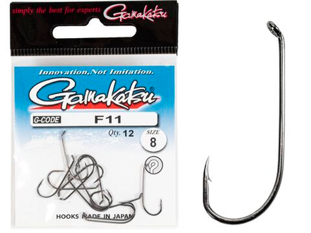 Крючки Gamakatsu F11 NEW LABEL HOOKS BLACK разм. 08 12шт.