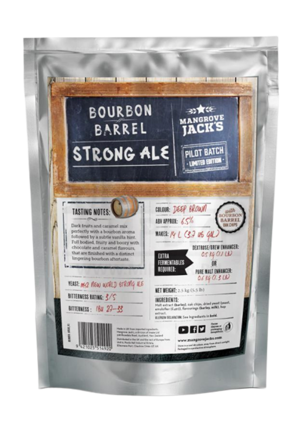 Солодовый экстракт Mangrove Jack’s Limited Edition "Bourbon Barrel Strong Ale", 2,5 кг