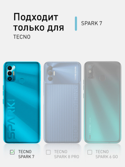 Чехол ROSCO для Tecno Spark 7 оптом (арт. TCN-S7-COLOURFUL-BLACK)
