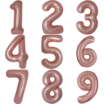 Цифры 102 см "Розовое золото металлик" слим (slim)