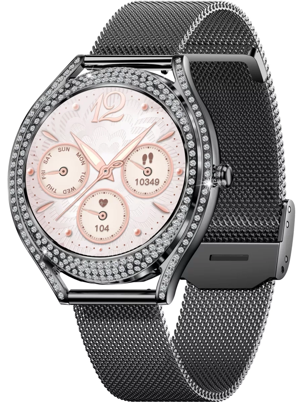 Смарт часы PARASMART Shine V66 (миланский браслет, черный)