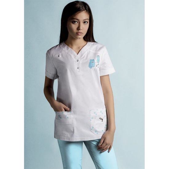 Блуза женская Z19-1933 (принт котики на крыше/белый)