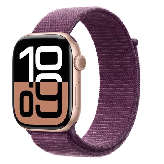 Часы Apple Watch Series 10 46mm Rose Gold Aluminium Case, Sport Loop (Plum)